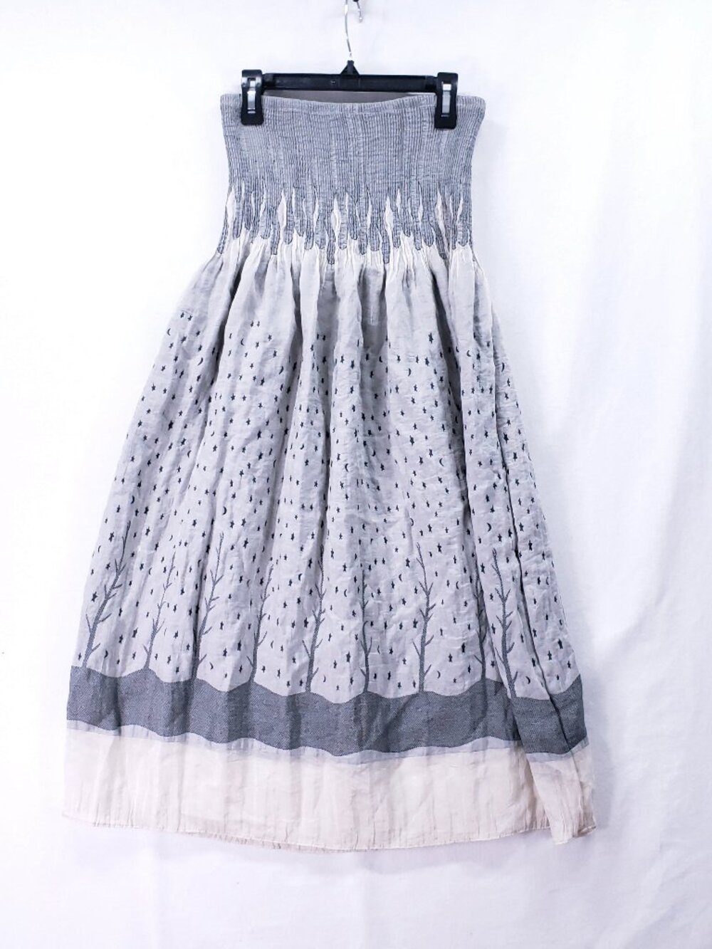 Lapis Short Dress One Size Gray Smocked Y2K Whimsigoth Fairycore Goth Night